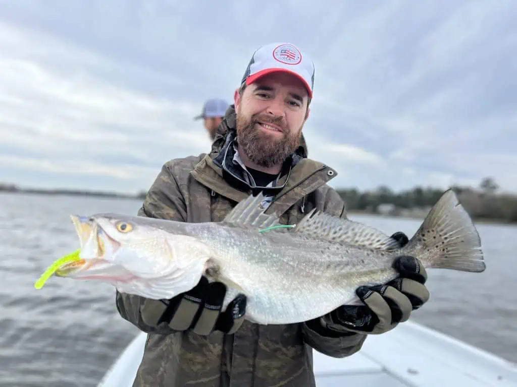 Good outing fishing a creek before a weather front came in : r