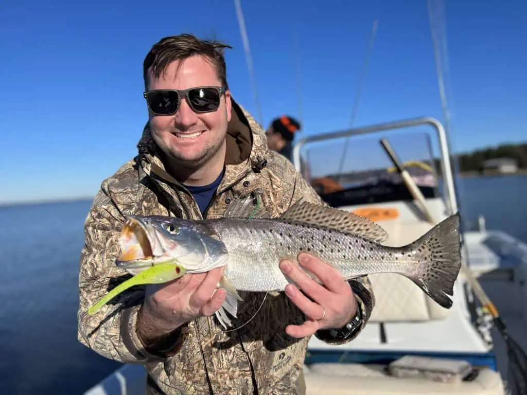 The weather sucked but I caught the speckled trout of a lifetime